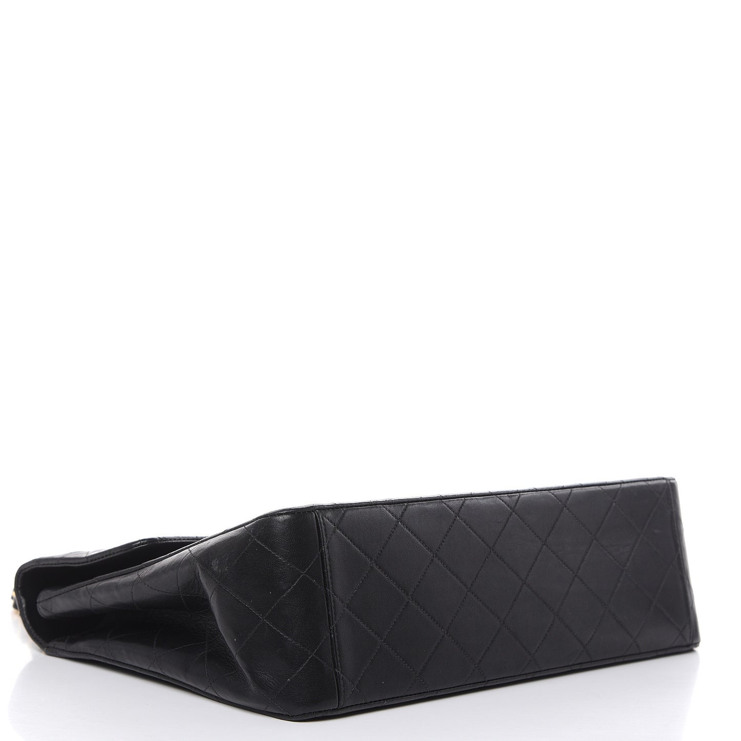 Lambskin Quilted XL Jumbo Single Flap Black