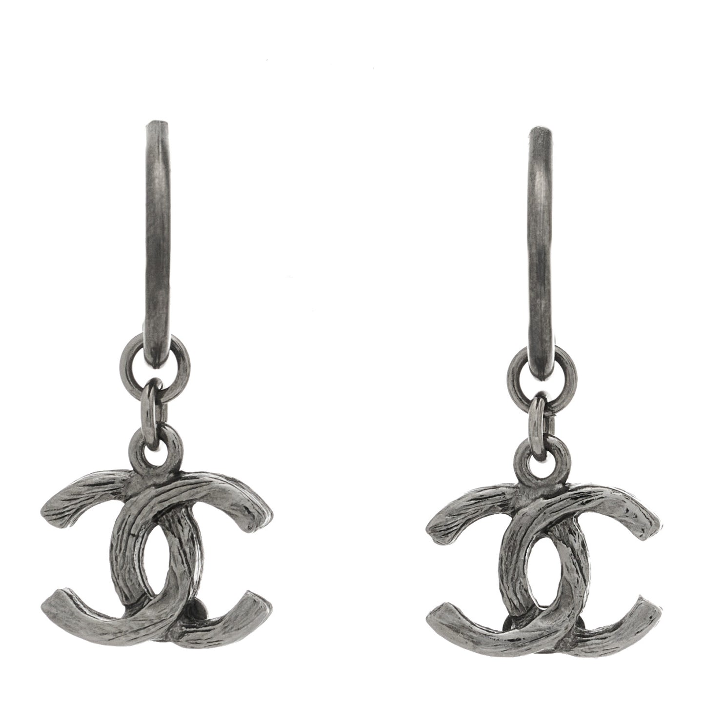 Ruthenium Twisted CC Drop Earrings
