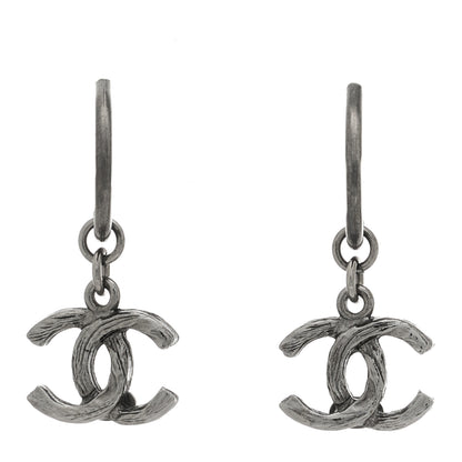 Chanel Ruthenium Twisted CC Drop Earrings 1 of 5
