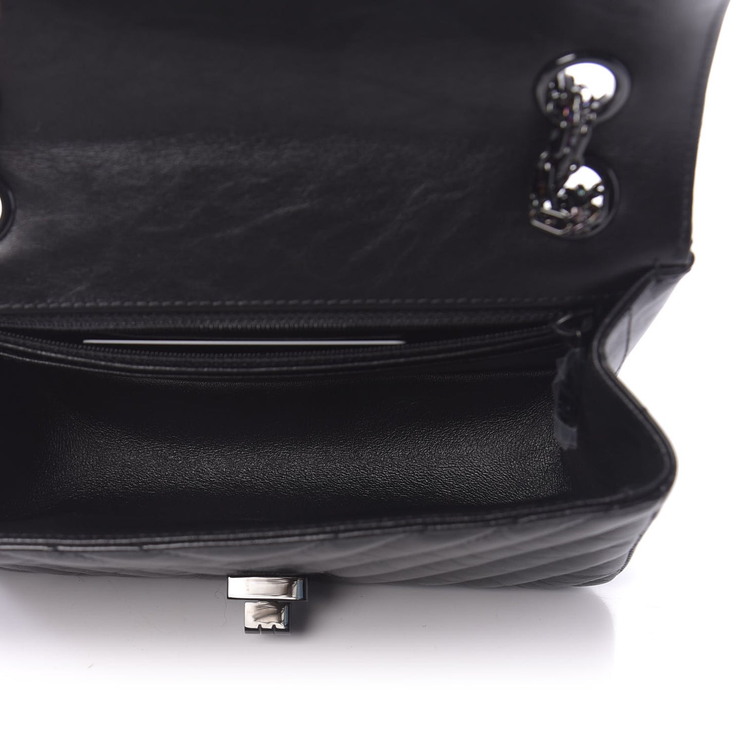 Aged Calfskin Chevron Quilted 2.55 Reissue Mini Flap So Black