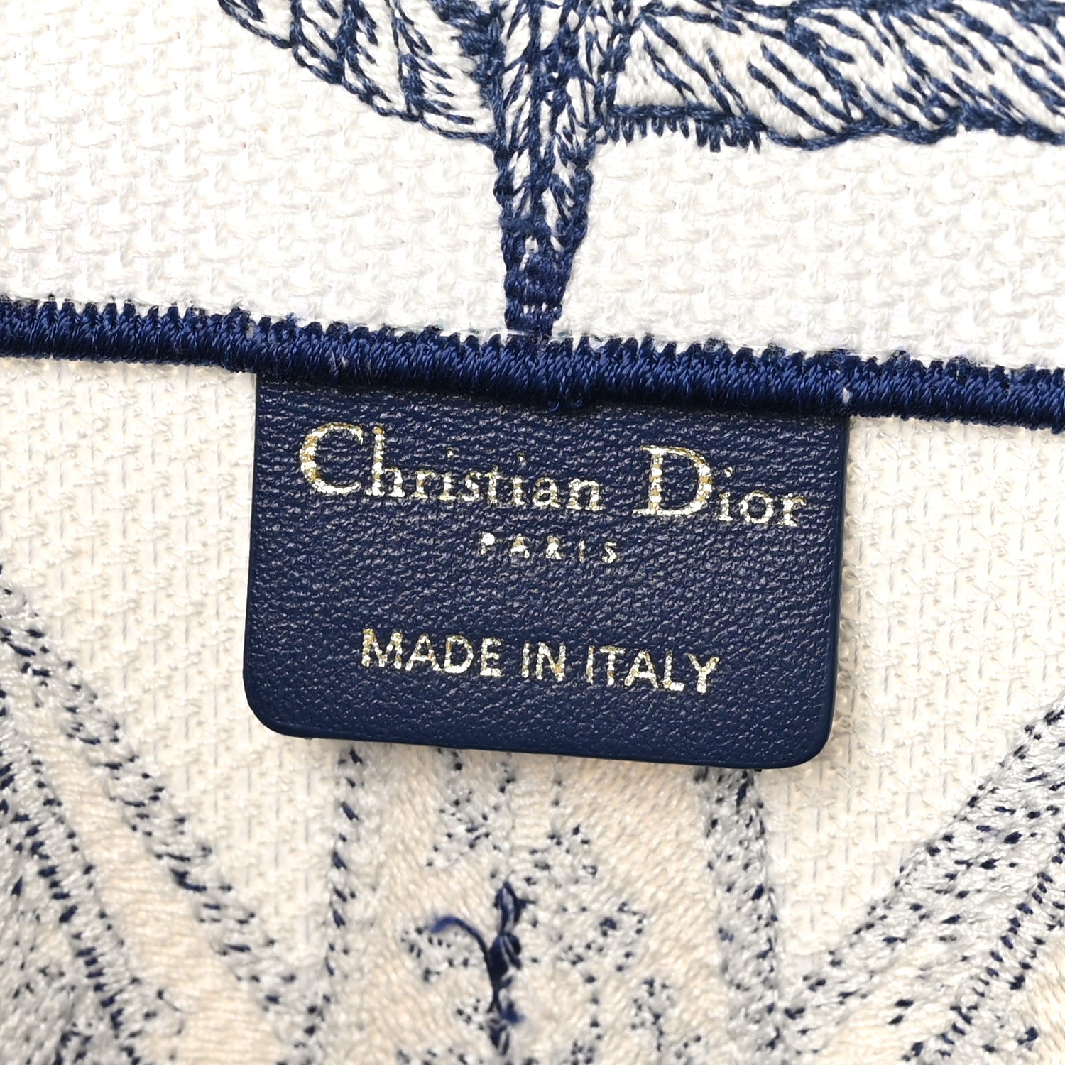 Christian Dior Canvas Embroidered Medium Reve d'Infini Book Tote Blue 5 of 9