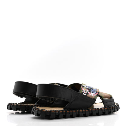 Valentino Garavani Canvas Camo Butterfly Embroidered Slide Sandals 41 Green Multicolor 4 of 9