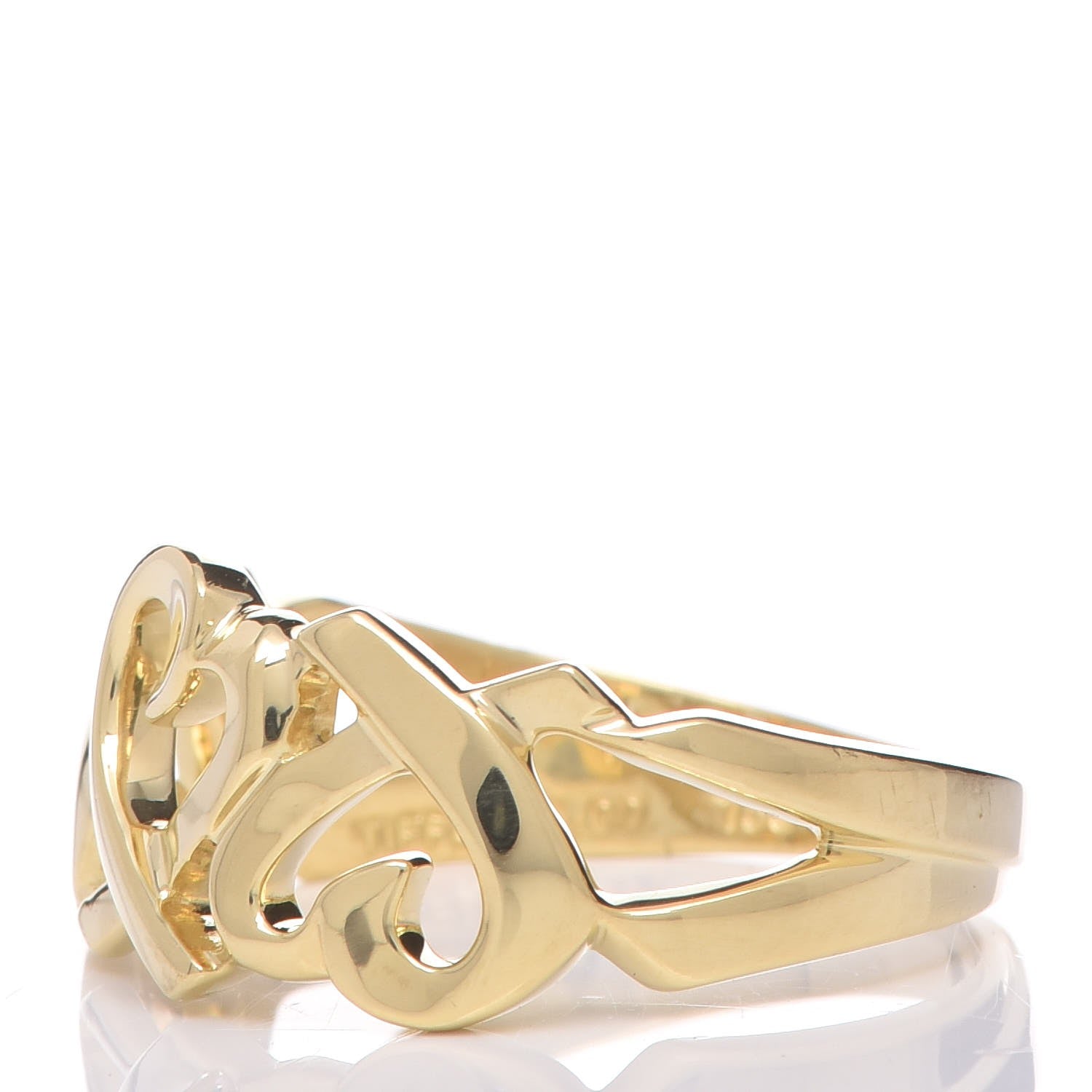 Tiffany 18K Yellow Gold Paloma Picasso Loving Heart Ring 52 6 3 of 7