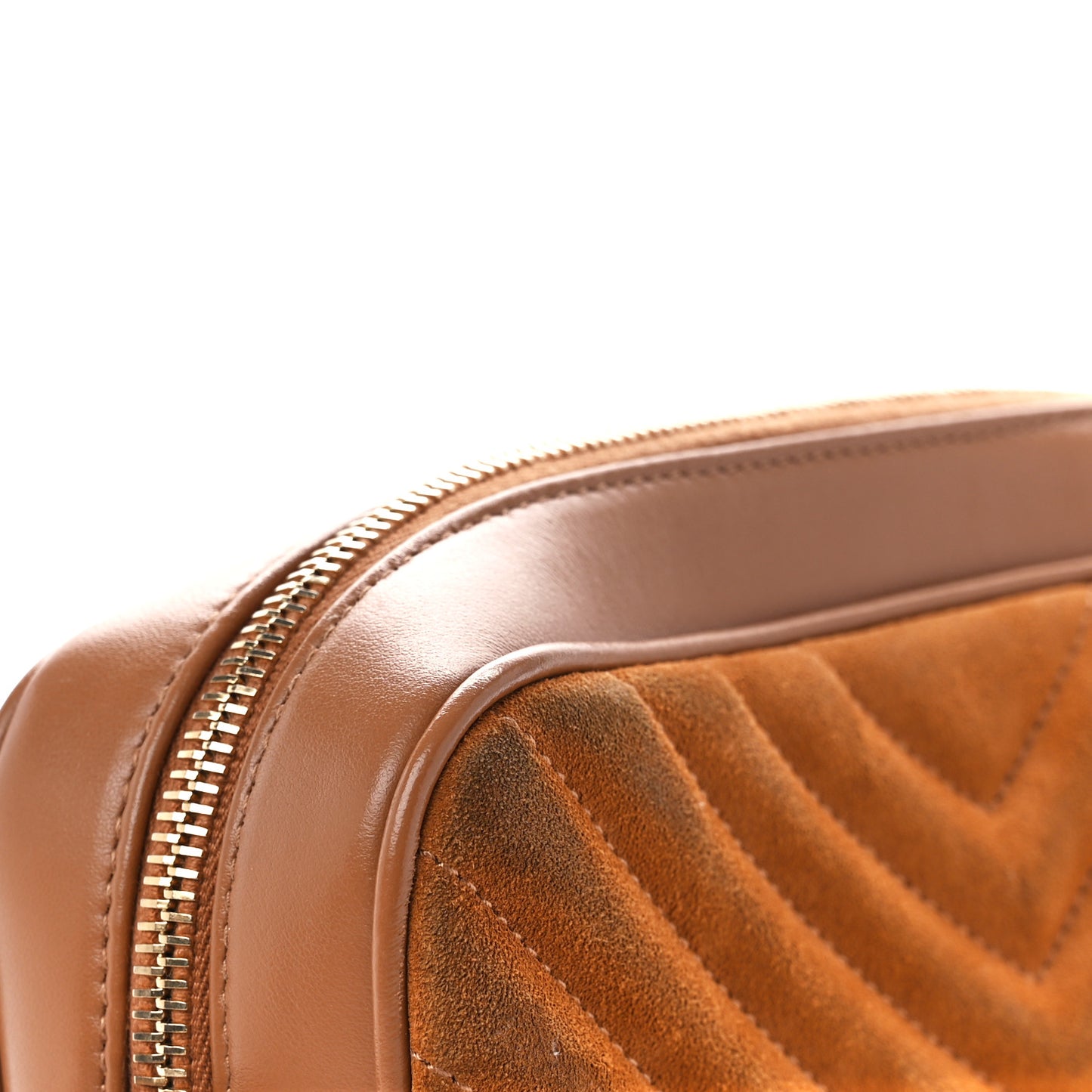 Suede Matelasse Monogram Lou Camera Bag Cinnamon
