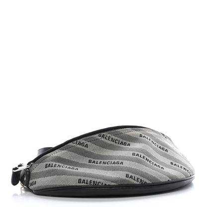 Balenciaga Canvas Jacquard Diagonal Allover Logo XS Souvenir Belt Bag Gris 3 of 9