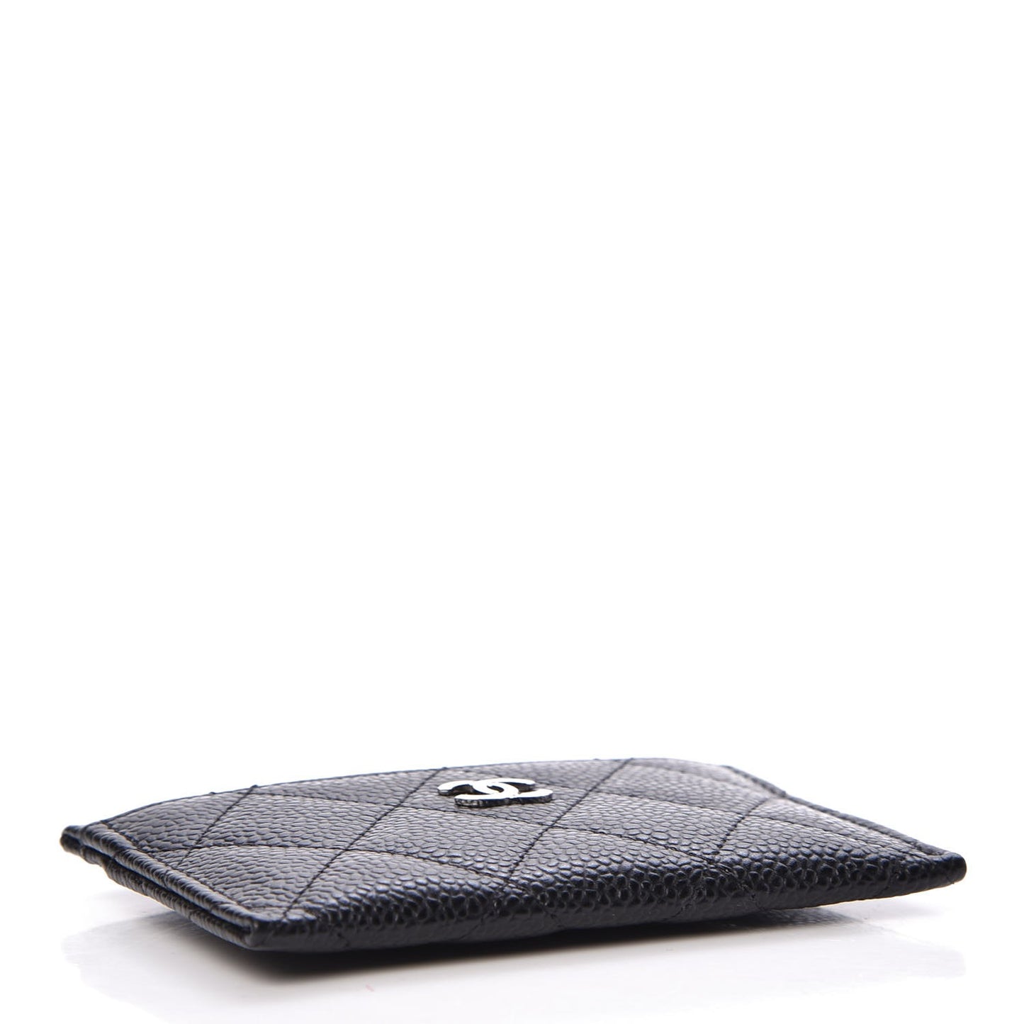 Caviar Quilted Card Holder Black