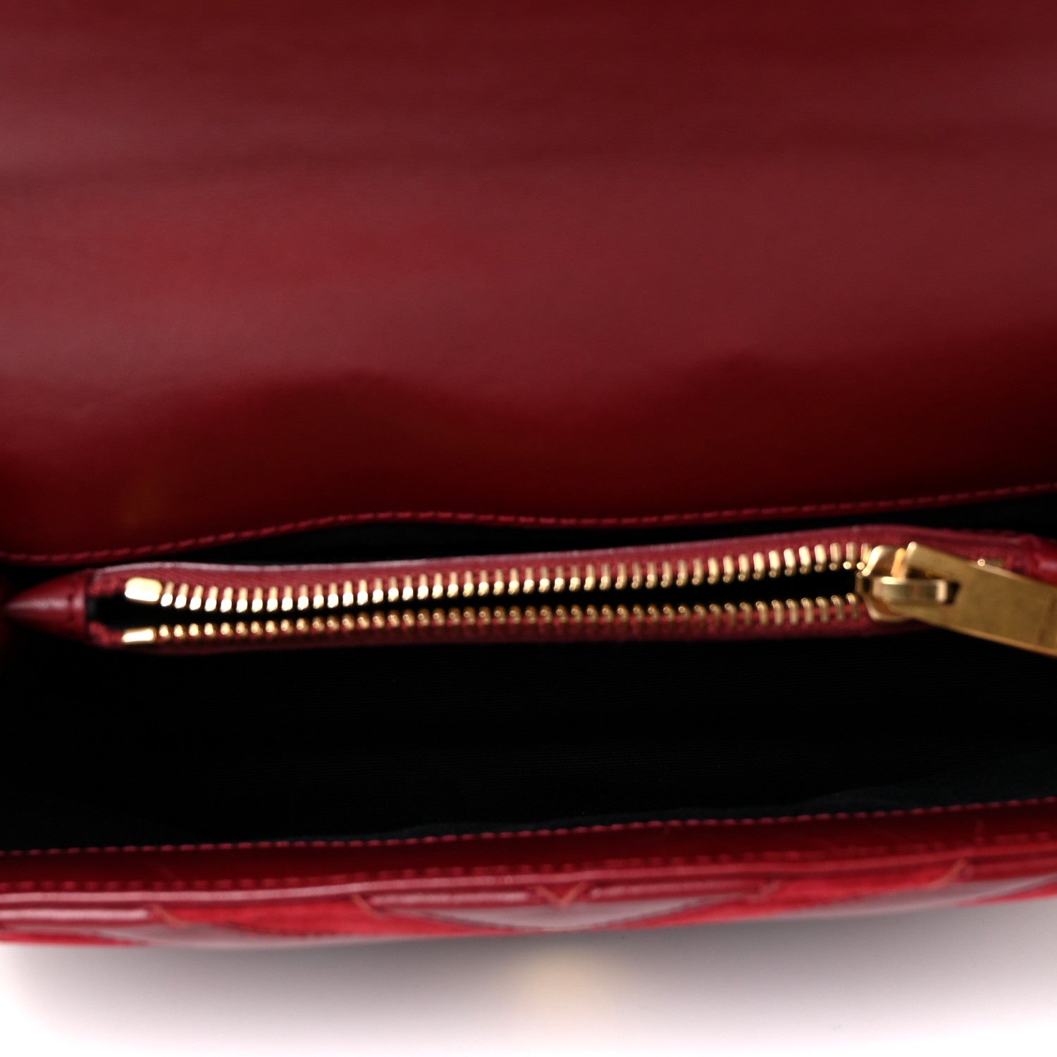 Saint Laurent Calfskin Suede Matelasse Chevron Medium Monogram College Bag Burgundy 5 of 8