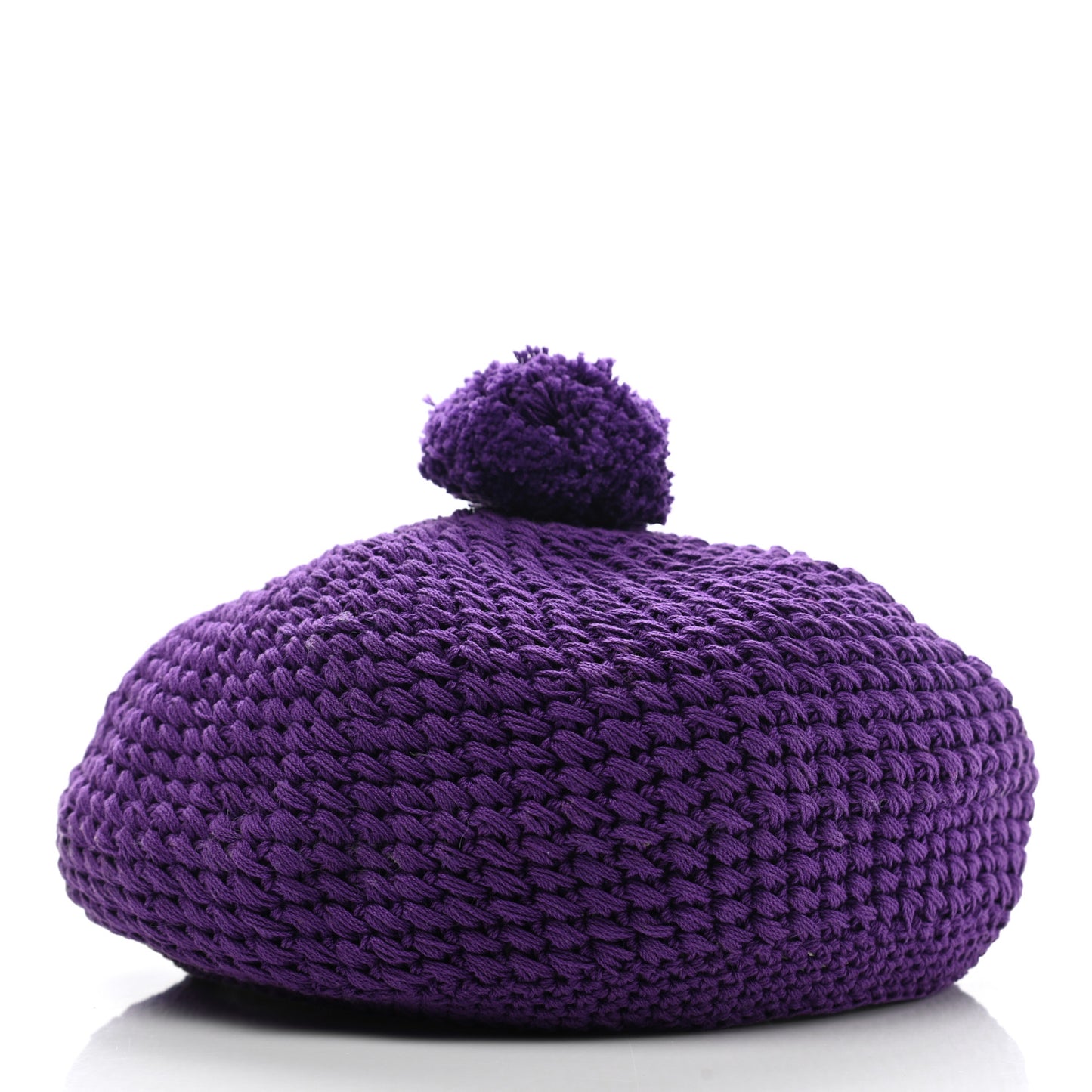 Cotton Clodette Tricot Knit Beret Hat M Purple