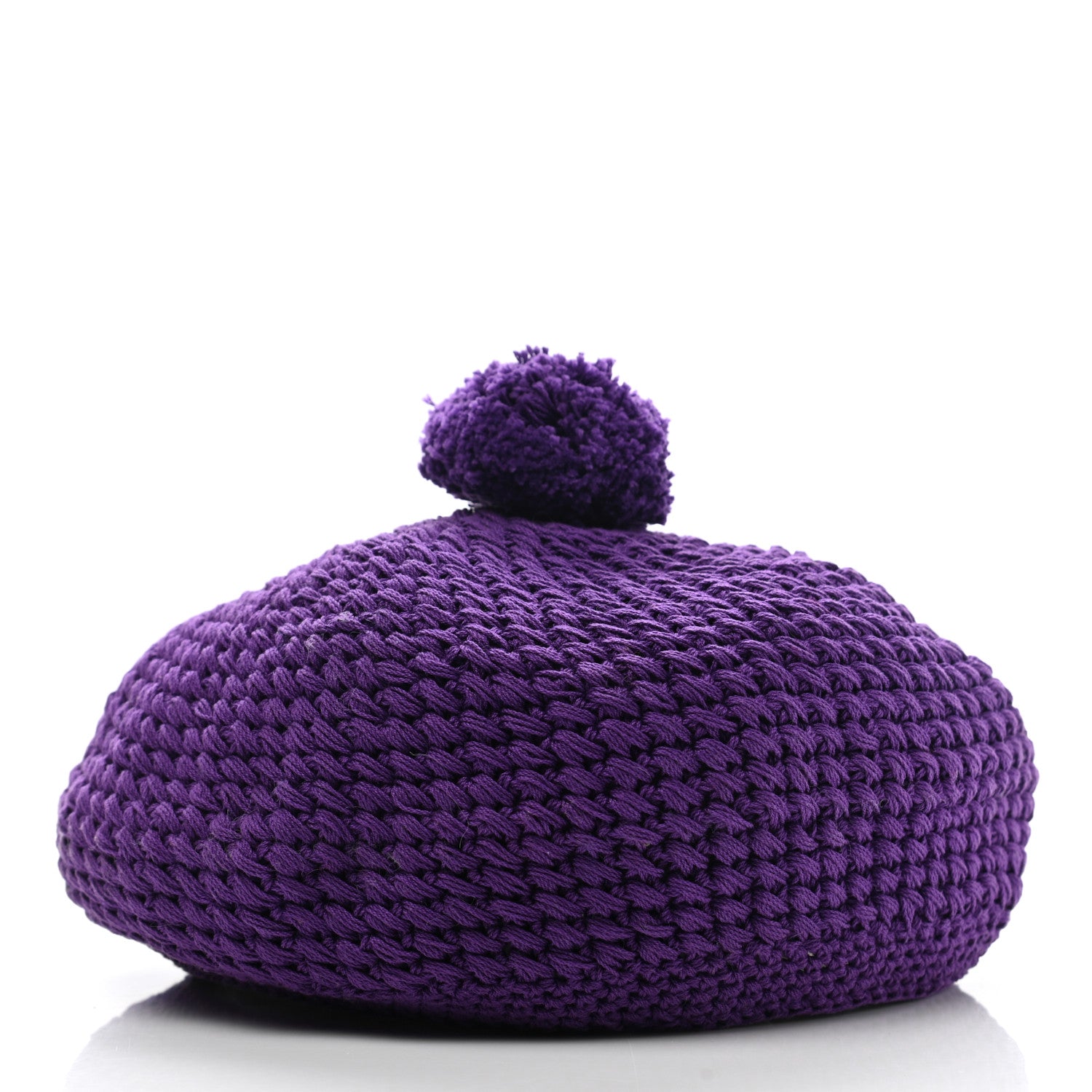 Gucci Cotton Clodette Tricot Knit Beret Hat M Purple 6 of 10