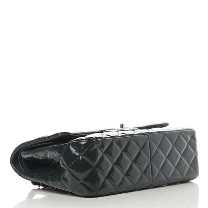 Chanel Patent Quilted Jumbo Double Flap Blue 4 of 16