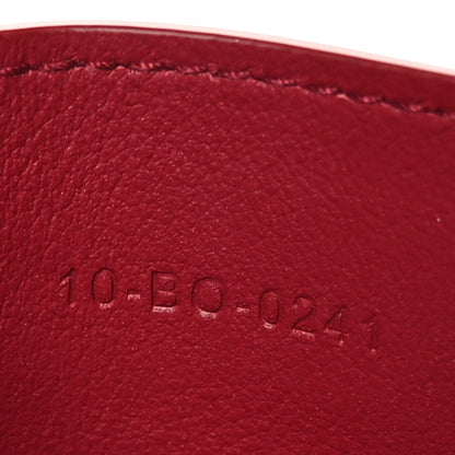 Christian Dior Calfskin Oblique Galaxy Perforated Card Holder Red White 7 of 8