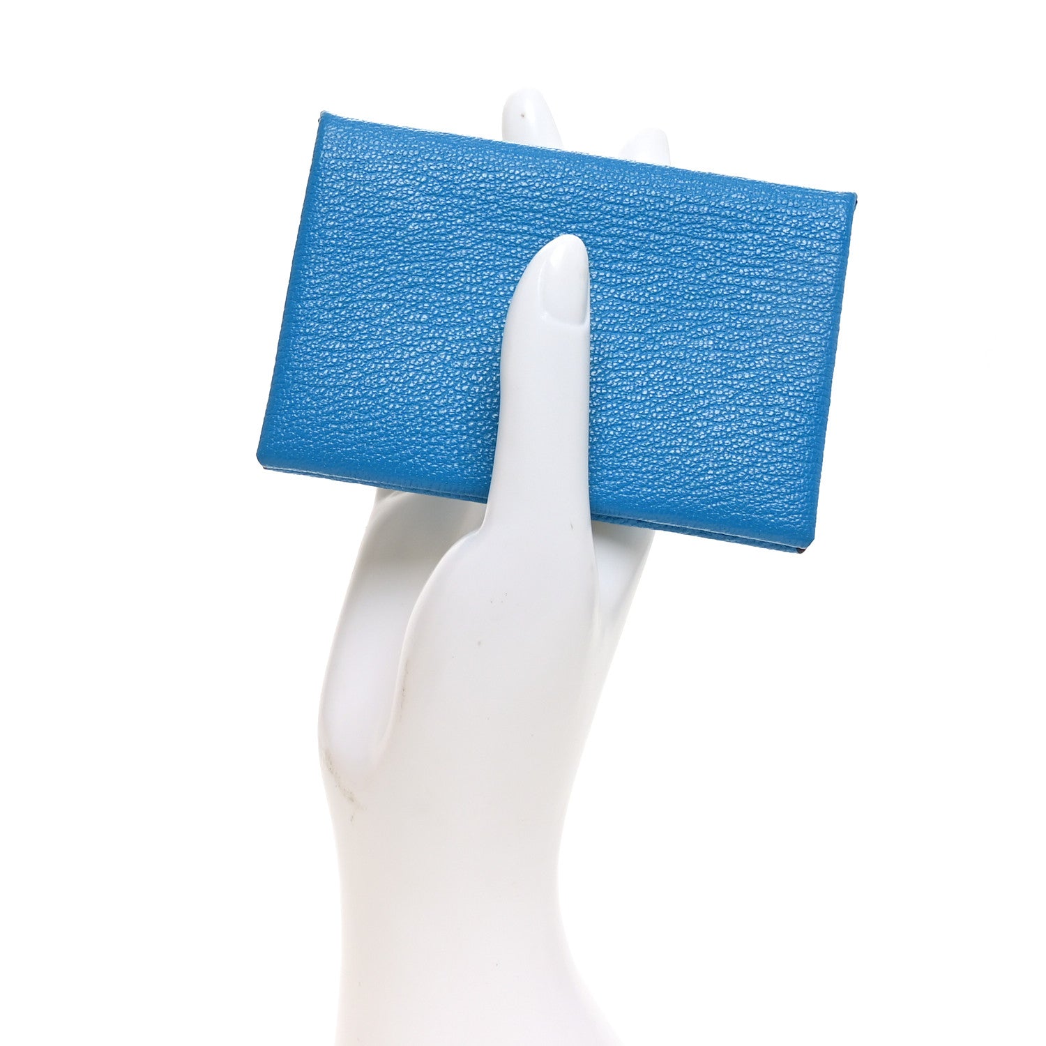 Hermes Chevre Mysore Verso Calvi Card Case Bleu Frida Cuivre 2 of 9