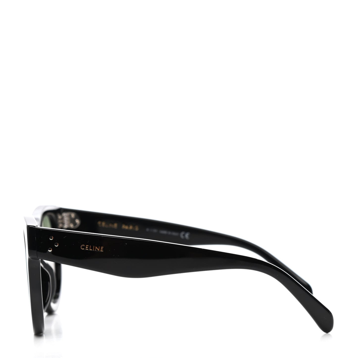 Acetate Studded Mineral Round Sunglasses CL40031N Black