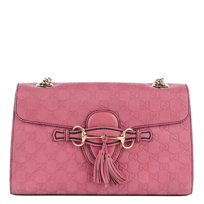 Gucci Guccissima Medium Emily Chain Shoulder Bag Dark Pink 1 of 7