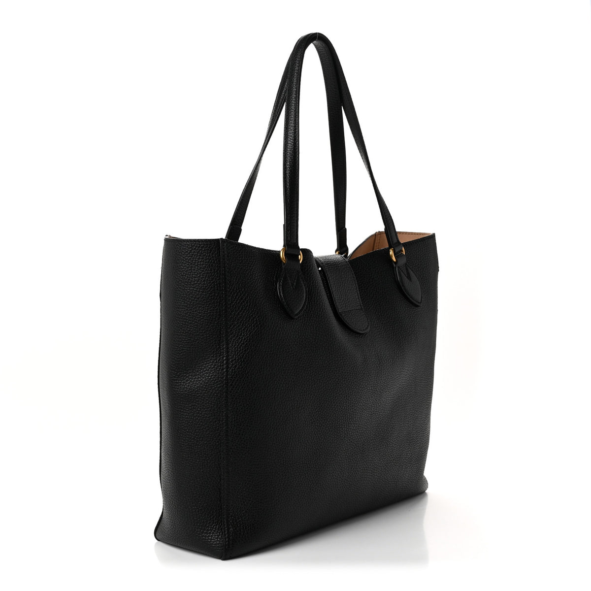Grained Calfskin Small Dahlia Tote Black
