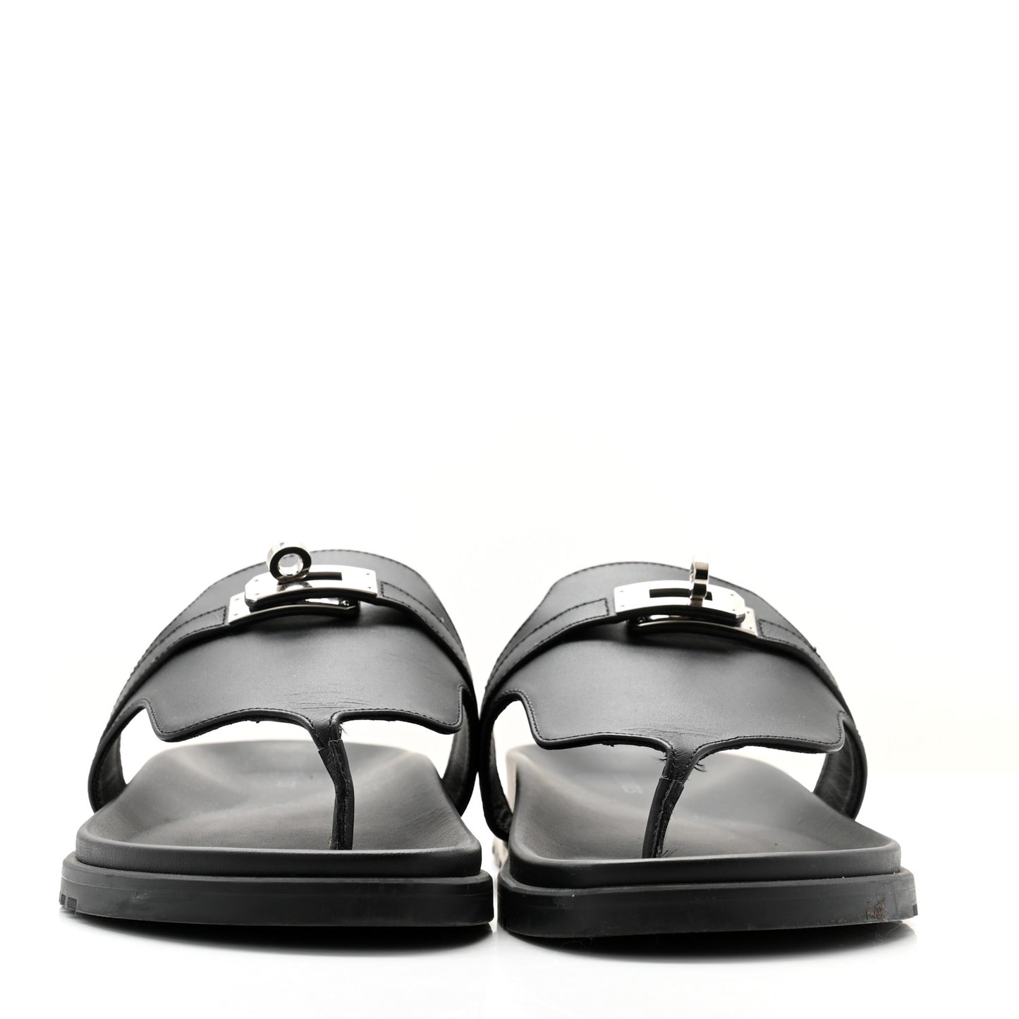 Calfskin Womens Empire Sandals 40.5 Black