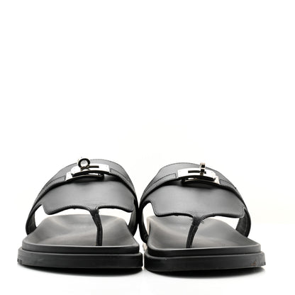 Hermes Calfskin Womens Empire Sandals 40.5 Black 2 of 11