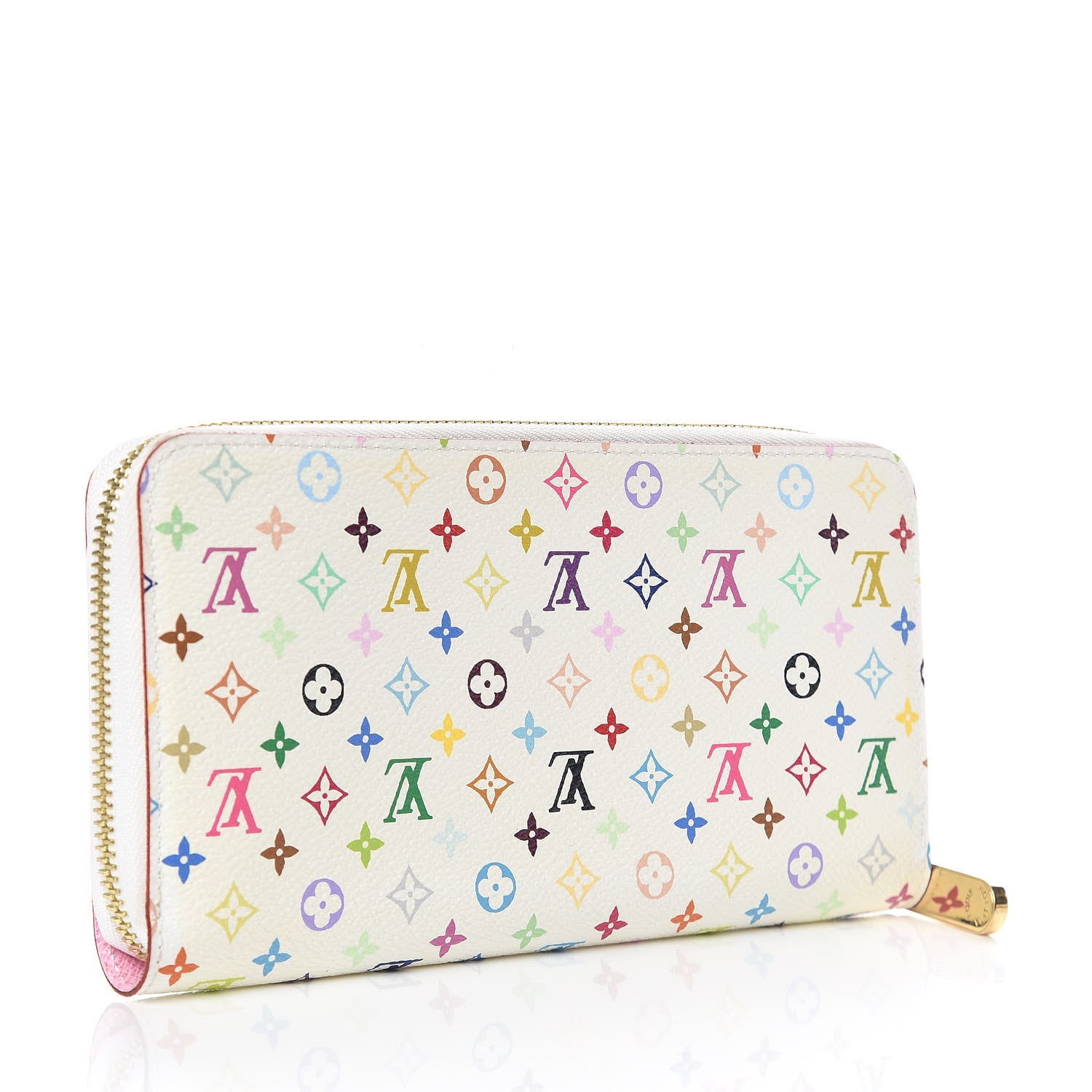 Louis Vuitton Monogram Multicolor Zippy Wallet White Litchi 3 of 7