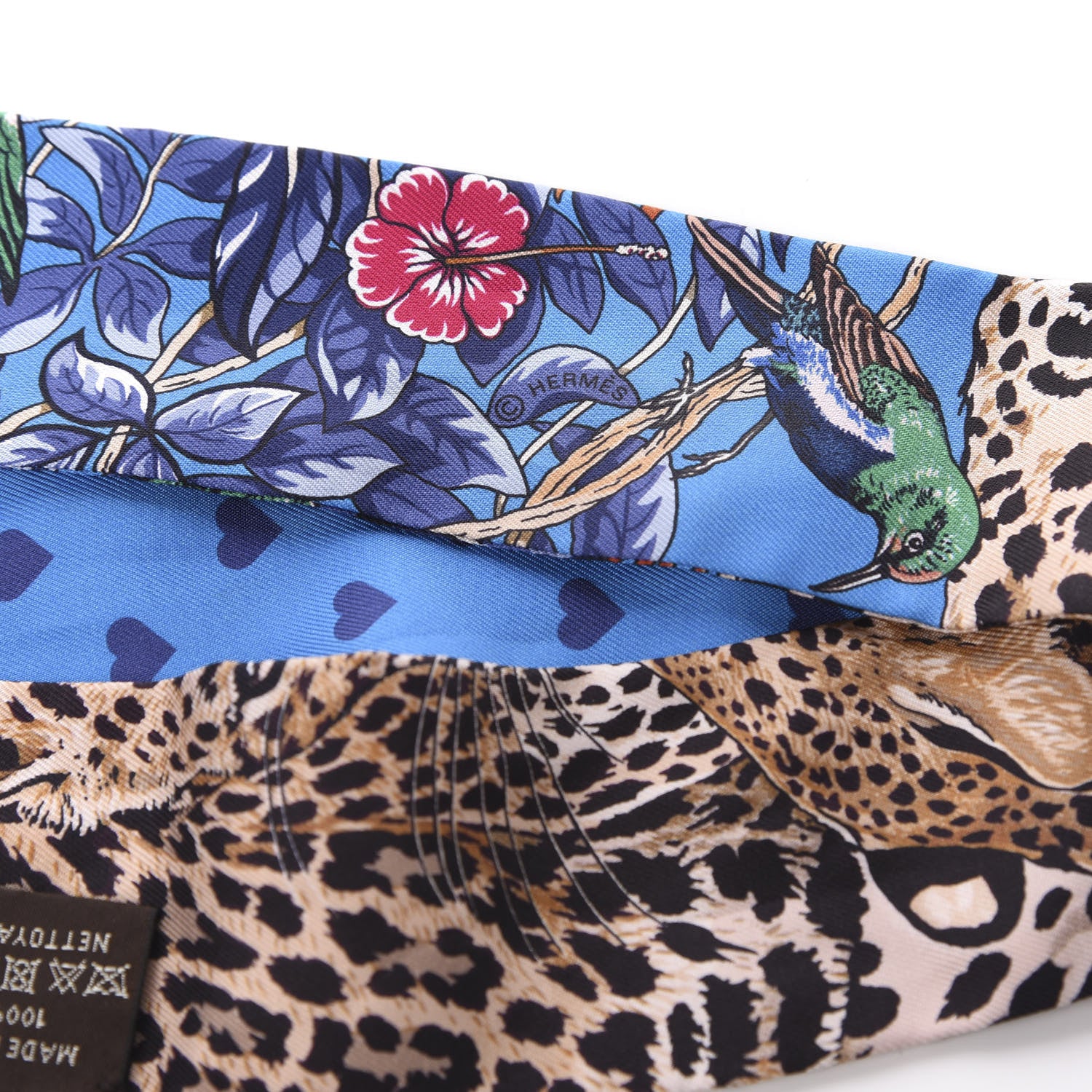 Hermes Silk Jungle Love Love Twilly Bleu Gitane Gris Bleuete 4 of 5