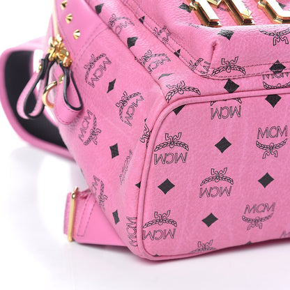 MCM Visetos Small Stark M Logo Collection Backpack Pink 7 of 8