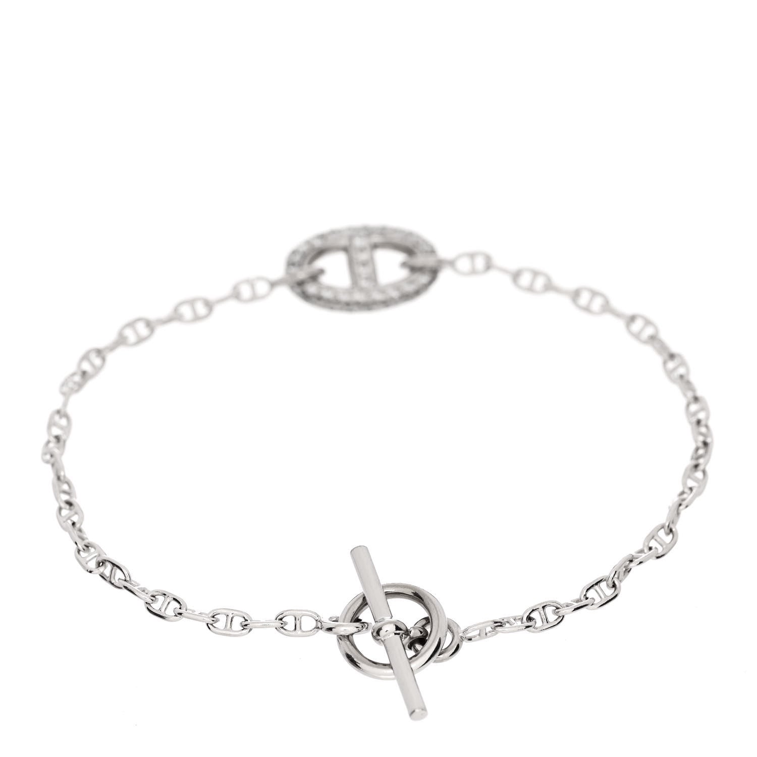 Hermes 18K White Gold Diamond Farandole Bracelet SH 2 of 4