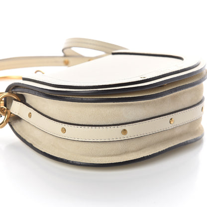 Chloe Calfskin Suede Small Nile Bracelet Bag Off White 7 of 8