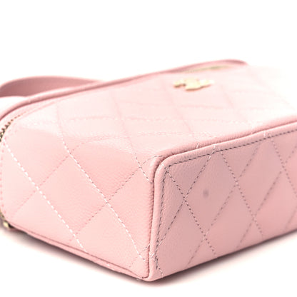 Chanel Caviar Quilted Top Handle Slim Vanity With Chain Light Pink 9 of 11