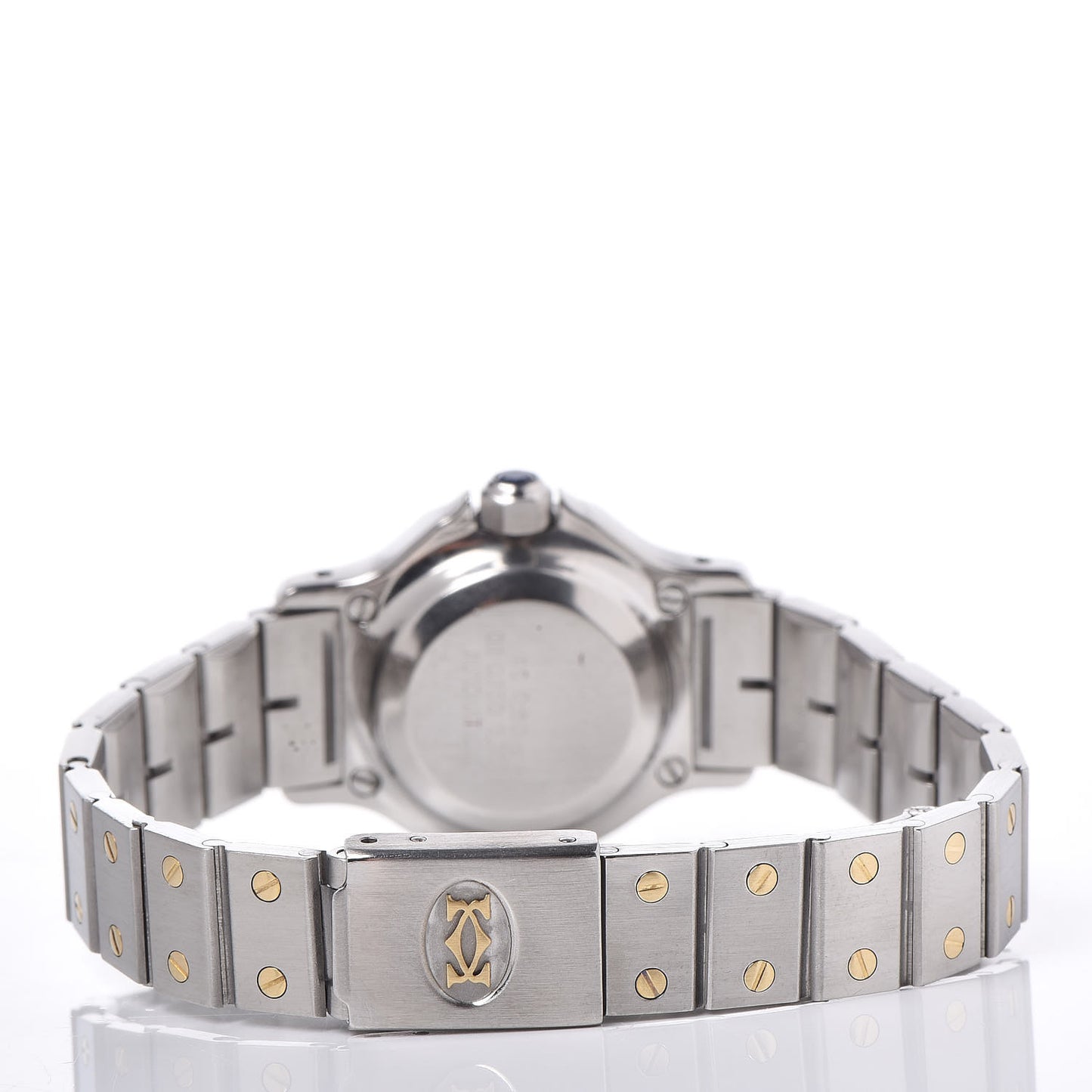 Stainless Steel 18K Yellow Gold 25mm Santos Octagon Automatic Watch