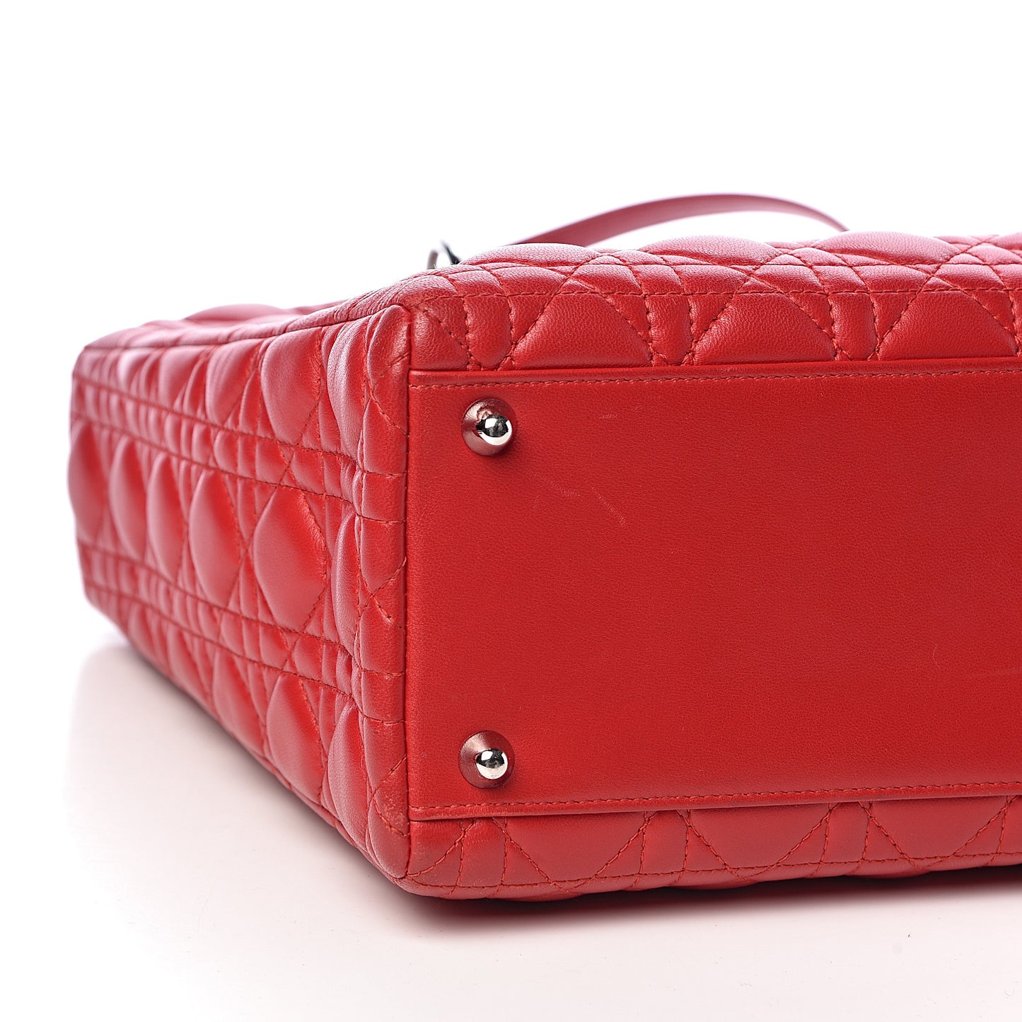Lambskin Cannage Large Lady Dior Red