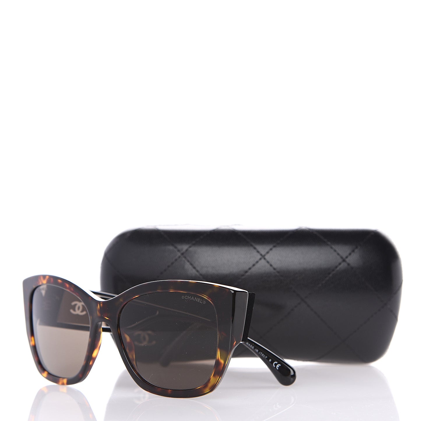 Acetate 18K White Gold Butterfly Sunglasses 5429 Dark Tortoise