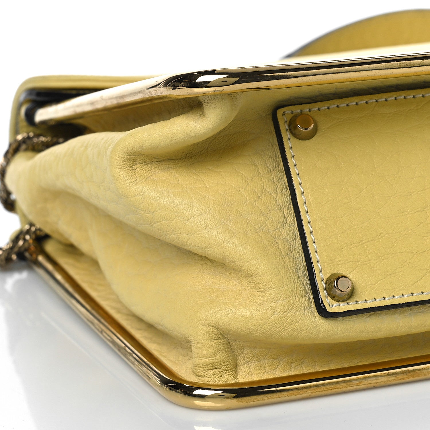 Chloe Grained Calfskin Medium Sally Flap Bag Yellow 9 of 13