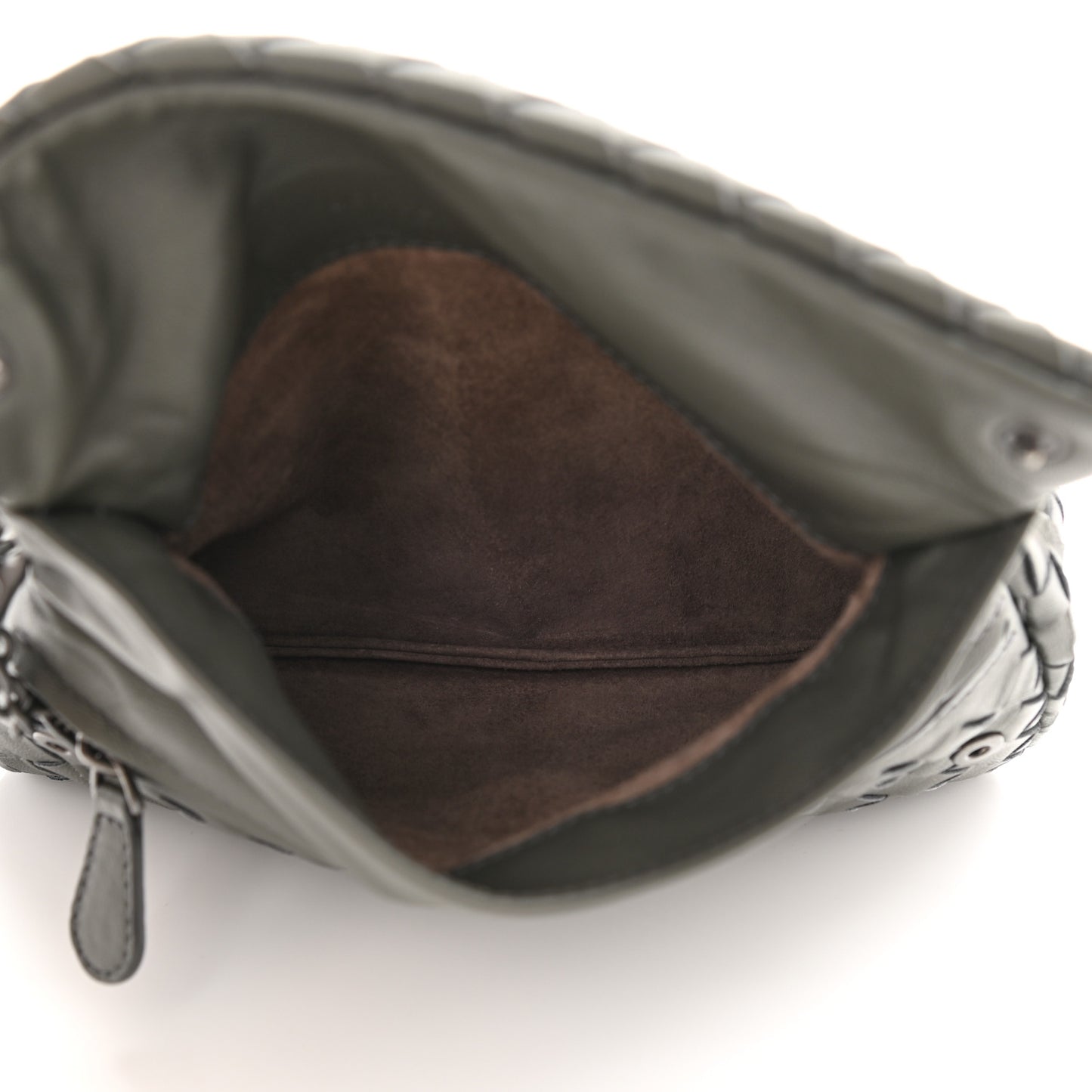 Nappa Intrecciato Mini Messenger Bag Light Grey