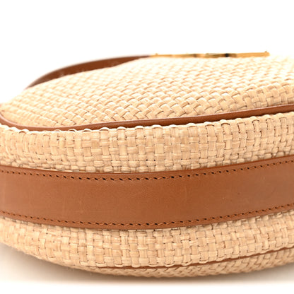 Saint Laurent Raffia Calfskin Round Camera Bag Golden Ecru Brick 8 of 9