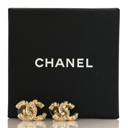 Chanel Crystal CC Earrings Gold 5 of 5