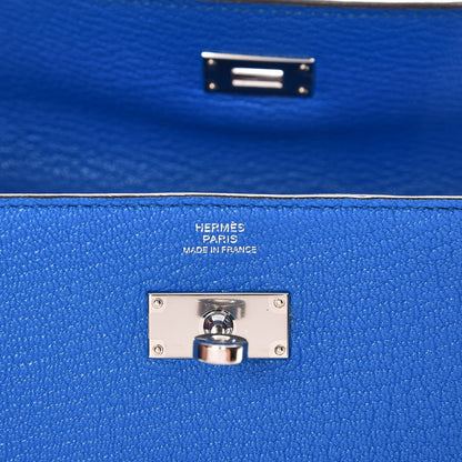 Hermes Chevre Mysore Kelly Longue Wallet Bleu Hydra 7 of 13