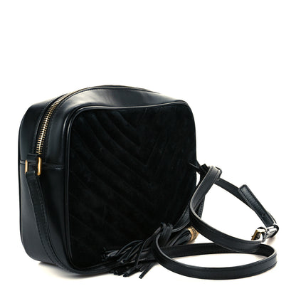 Saint Laurent Suede Calfskin Matelasse Monogram Lou Camera Bag Black 3 of 10