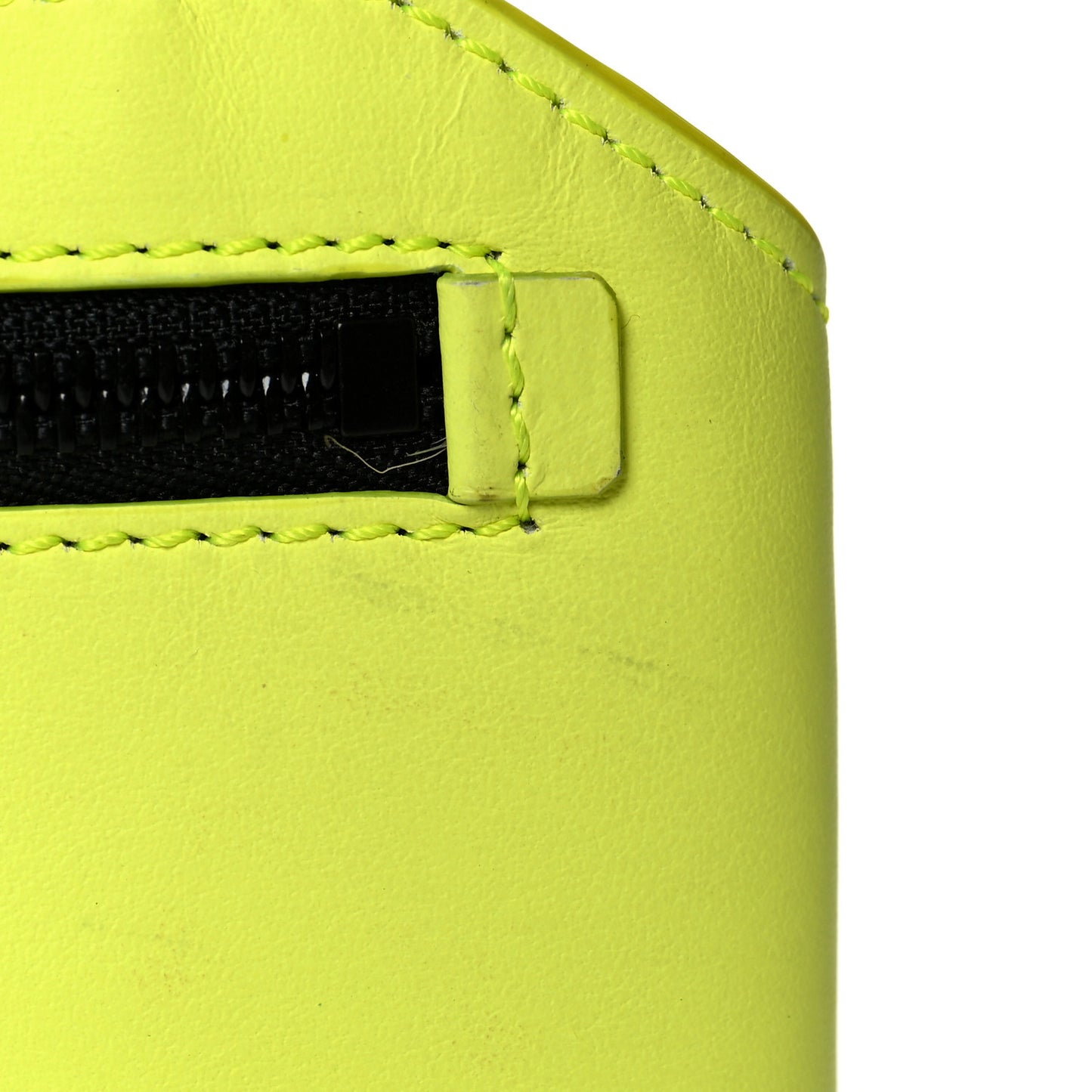 Calfskin Embossed Leg Pouch Fluo Yellow