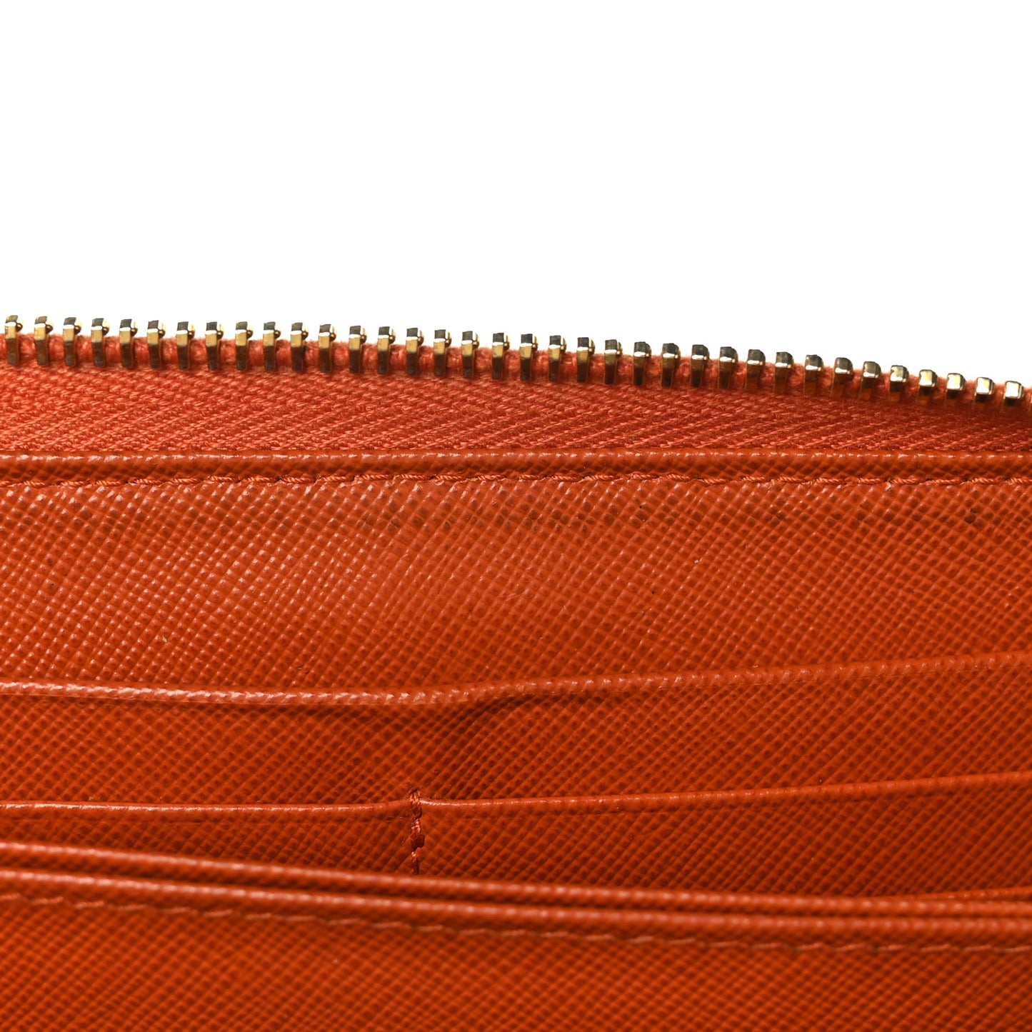 Saffiano Metal Zip Around Wallet Rame