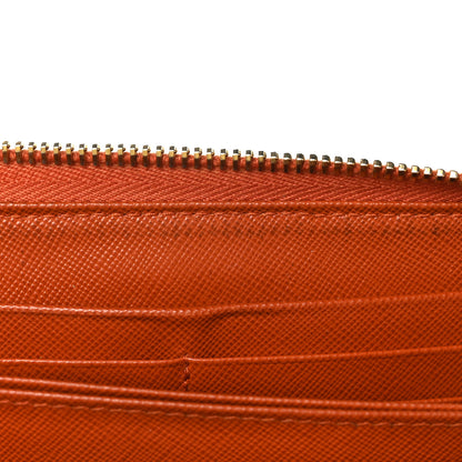 Prada Saffiano Metal Zip Around Wallet Rame 9 of 10