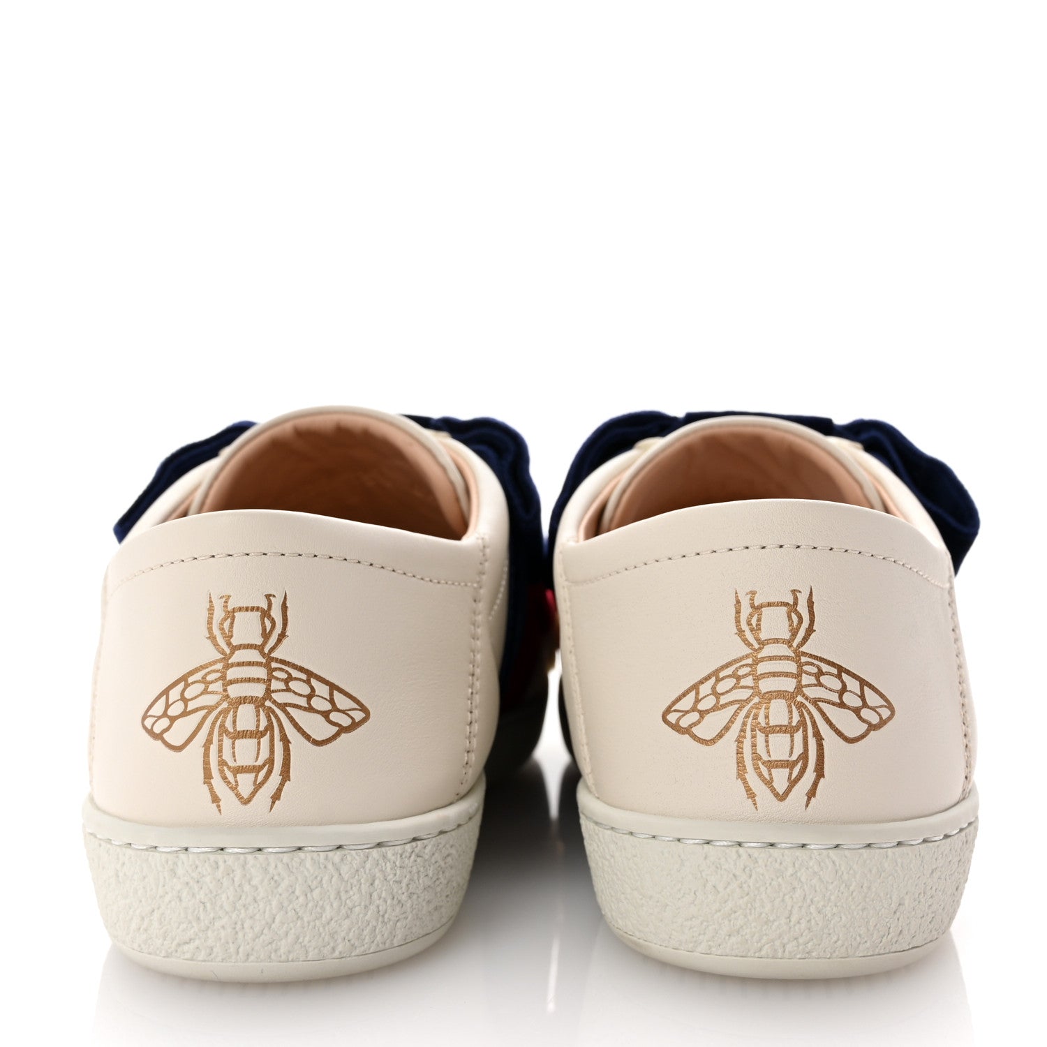 Gucci Calfskin Womens Velvet Bow Ace Sneakers 35.5 White 6 of 11