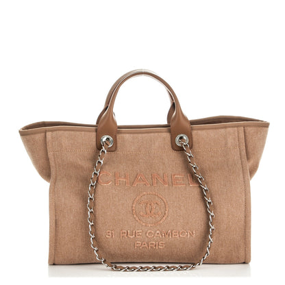 Chanel Canvas Sequin Large Deauville Tote Ecru 1 of 7