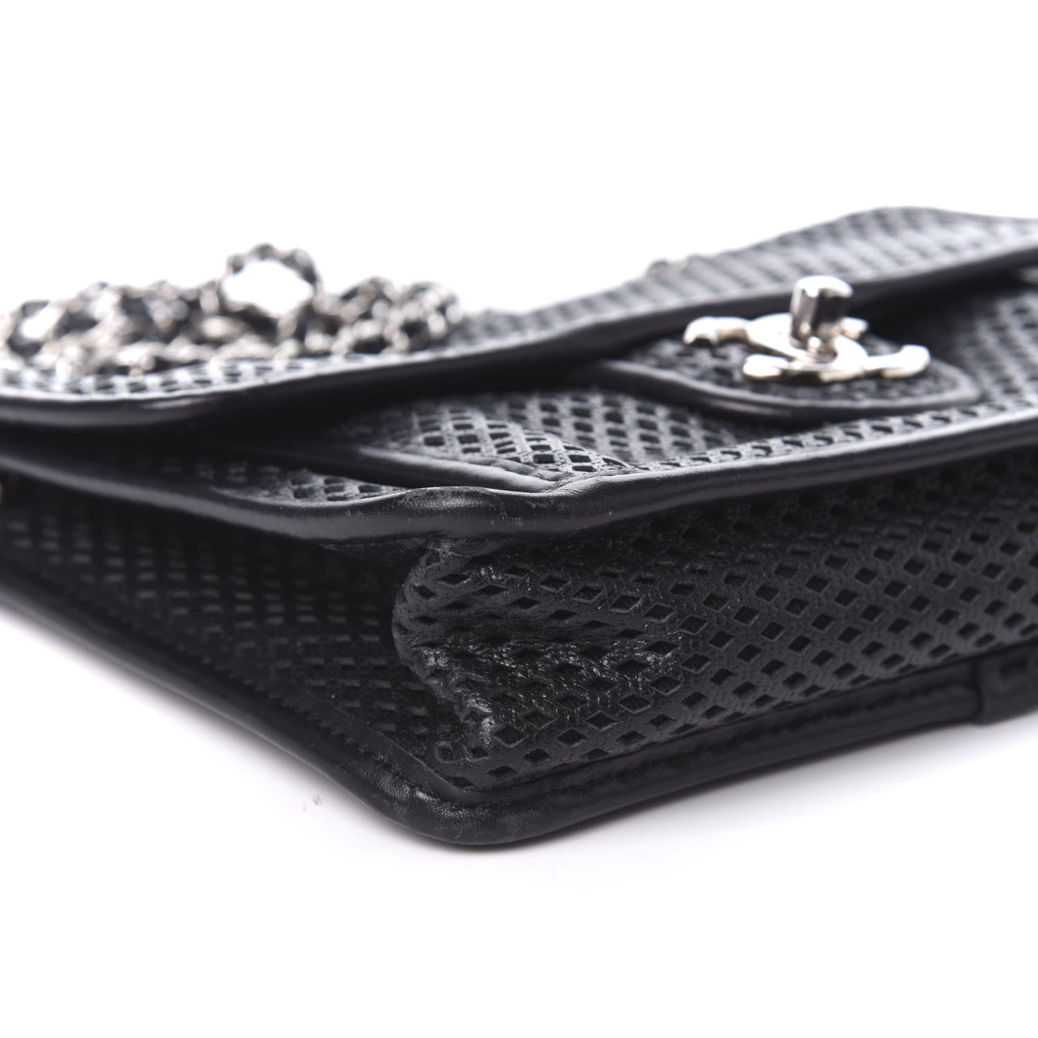 Chanel Metallic Perforated Calfskin Small Up In The Air Flap Black 16 of 18