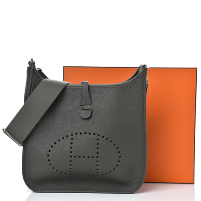 Hermes Taurillon Clemence Evelyne III PM Vert de Gris 10 of 10