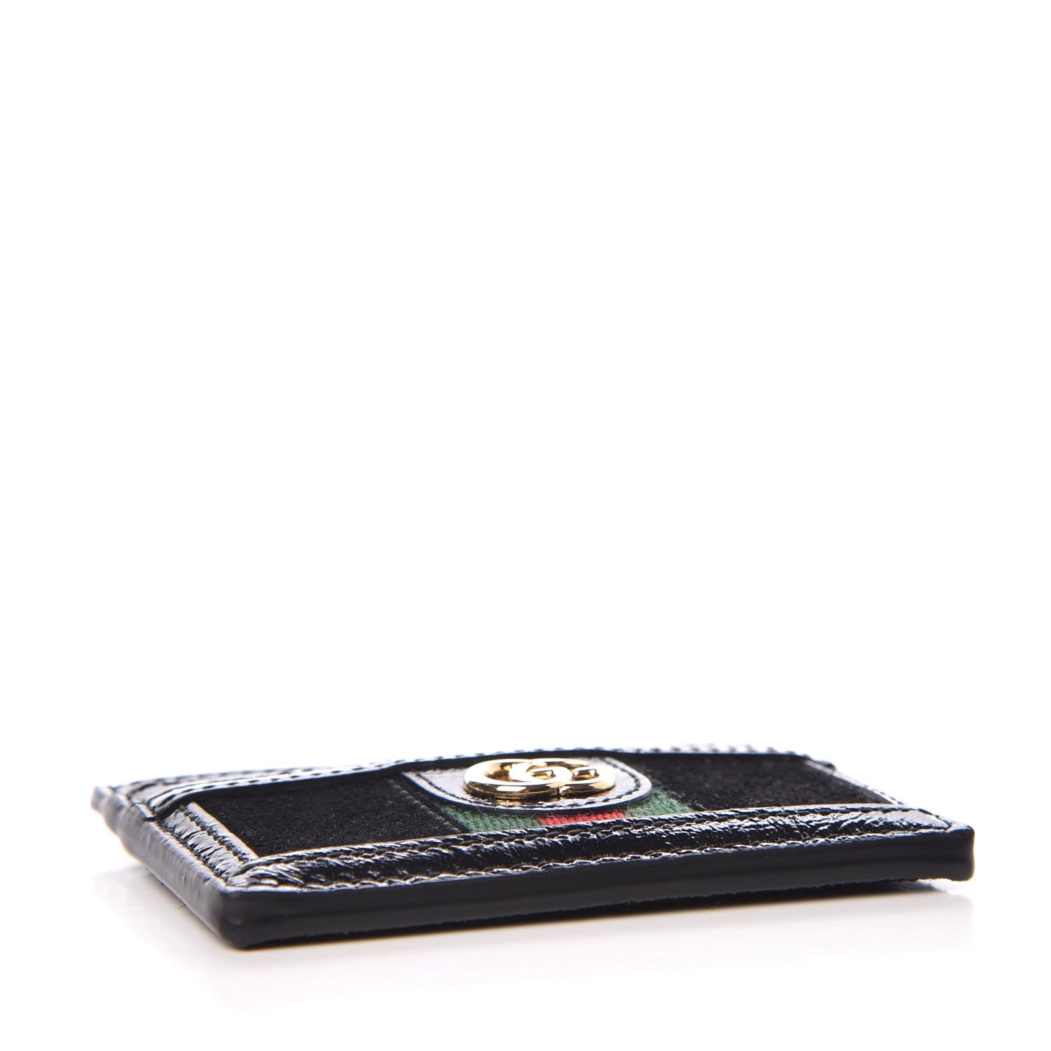 Gucci Suede Patent Web GG Ophidia Card Holder Black 4 of 7