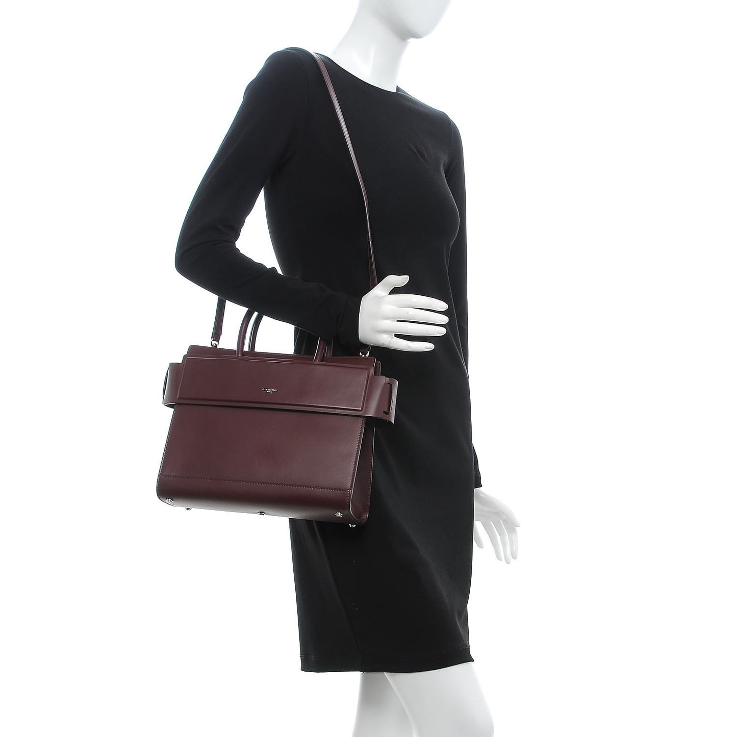 Smooth Calfskin Small Horizon Satchel Oxblood