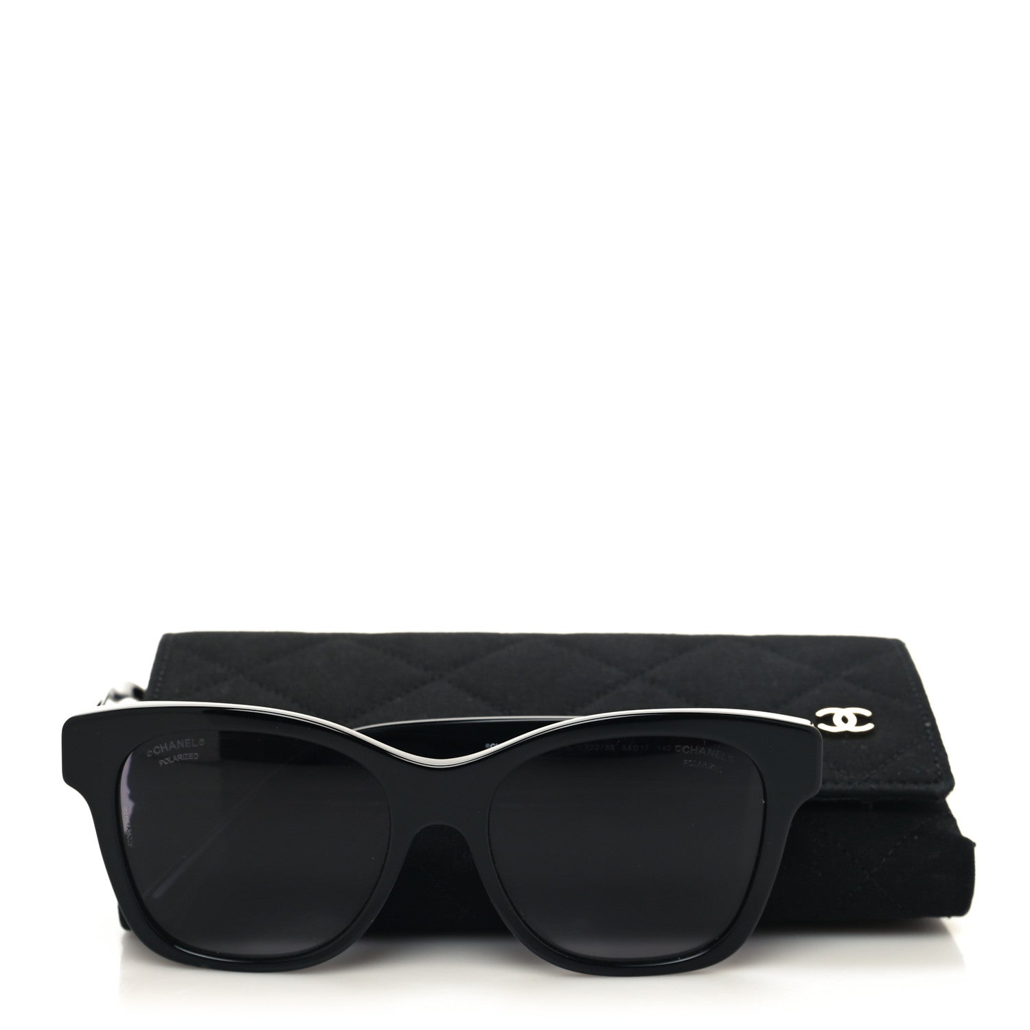 Chanel Acetate Polarized Pearl CC Square Sunglasses 5482-H-A Black 8 of 8