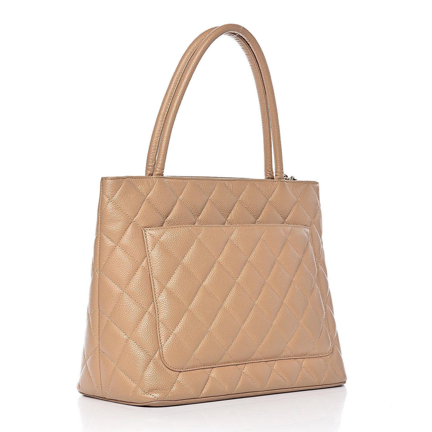 Caviar Quilted Medallion Tote Beige