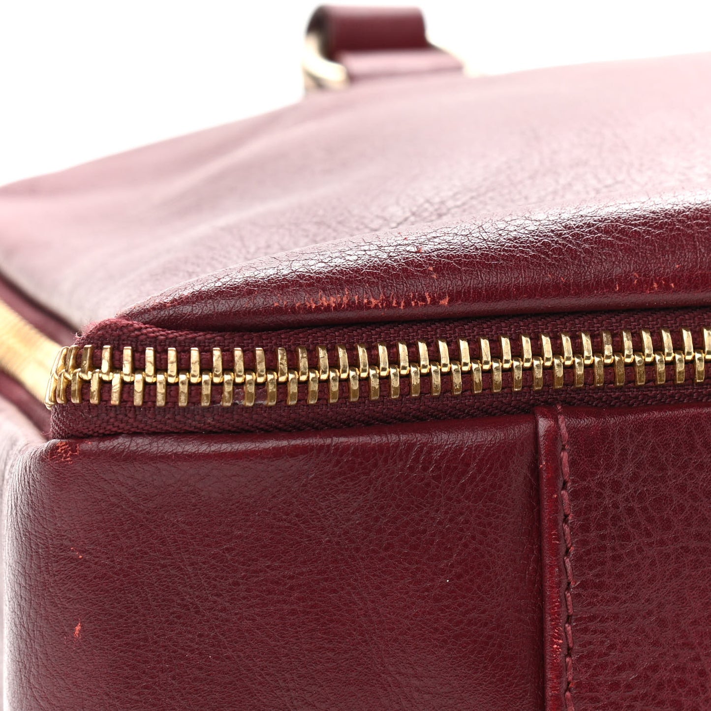 Calfskin Top Handle Satchel Burgundy