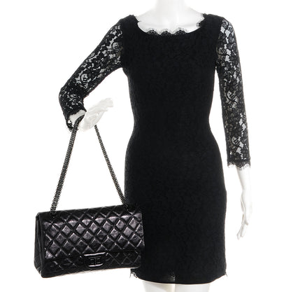 Chanel Glazed Calfskin 2.55 Reissue 227 Flap Black 2 of 8