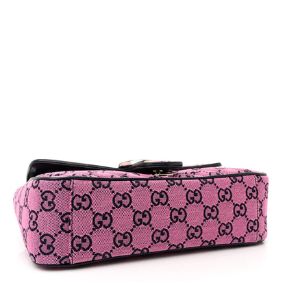 Gucci Monogram Multicolor Matelasse Diagonal Small GG Marmont Shoulder Bag Pink Blue 4 of 11
